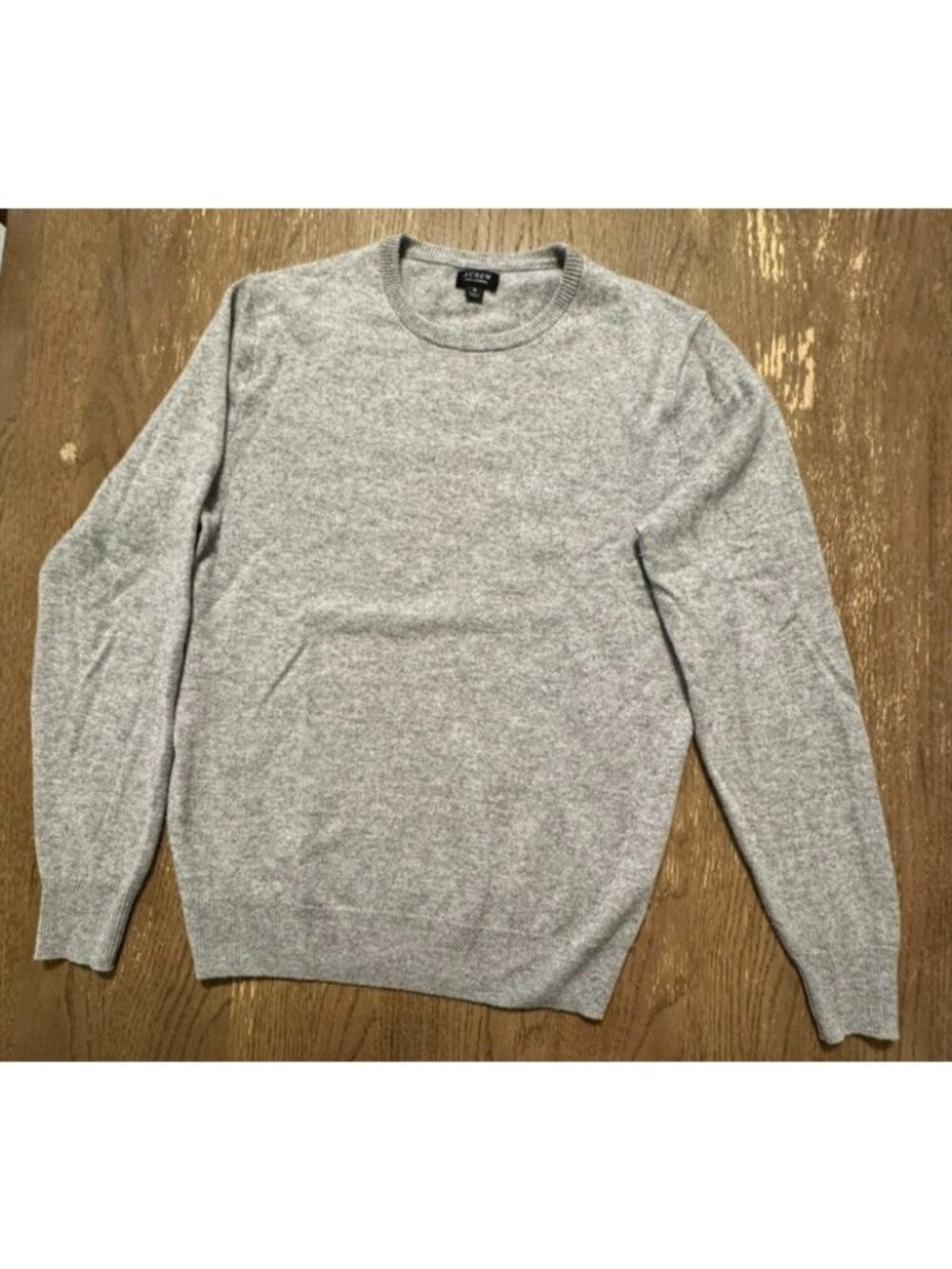 J Crew Men Small Everyday Cashmere Gray Pullover Crewneck Lightweight FIne Knit